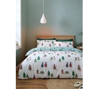 Catherine Lansfield Brushed Snowy Penguin Christmas Duvet Set White
