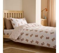 Catherine Lansfield Brushed Teddy Bear Cotton Junior Duvet Cover Set Cream