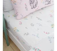 Catherine Lansfield Bunny Tails Ditsy Flowers Fitted Sheet White
