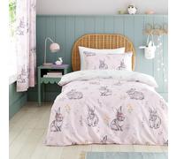 Catherine Lansfield Bunny Tails Ditsy Flowers Reversible Single Duvet Cover Set with Pillowcases, Pink