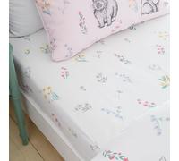Catherine Lansfield Bunny Tails Ditsy Flowers Single Fitted Sheet White