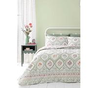 Catherine Lansfield Cameo Floral Bedspread Green