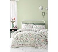 Catherine Lansfield Cameo Floral Duvet Cover Set Green