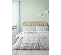 Catherine Lansfield 'Cameo Floral' Reversible Duvet Cover Set in Light Green | Size: Double Catherine Lansfield Light Green Double