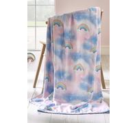 Catherine Lansfield 'Candy Unicorn Rainbow' Cosy Fleece Blanket Throw in Pink | Size: 130 cm x 170 cm Catherine Lansfield Pink 130 cm x 170 cm