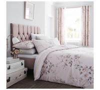 Catherine Lansfield Canterbury Easy Care, Blush, UK Double Duvet Set