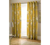 Catherine Lansfield Canterbury Easy Care Curtains Ochre, 66x72 Inch