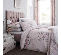 Catherine Lansfield Canterbury Floral Reversible Quilted 220x230cm Bedspread Blush Pink