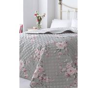 Catherine Lansfield 'canterbury Floral' Bedspread In Grey Grey One Size