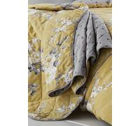 Catherine Lansfield 'Canterbury Floral' Bedspread in Mustard Catherine Lansfield Mustard