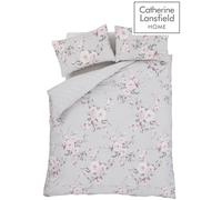 Catherine Lansfield Canterbury Easy Care, Grey, UK Super King Duvet Set