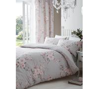 Catherine Lansfield Canterbury Floral Easy Care Duvet Cover Set Grey