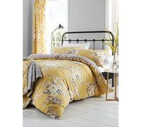 Catherine Lansfield Canterbury Floral Easy Care Duvet Cover Set Ochre