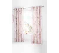 Catherine Lansfield 'canterbury Floral' Lined Eyelet Curtains In Pink Pink 168cm width x 183cm drop