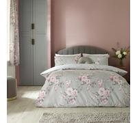 Catherine Lansfield 'Canterbury' Floral Duvet Set in Grey | Size: Double Catherine Lansfield Grey Double
