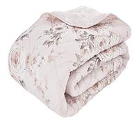 Catherine Lansfield Canterbury Floral Reversible Quilted 220x230cm Bedspread Blush Pink