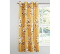 Catherine Lansfield Canterbury Lined Eyelet Curtains Ochre