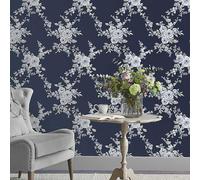 (Navy) Catherine Lansfield Home Canterbury Floral Wallpaper