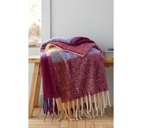 Catherine Lansfield 'Check' Blanket Throw in Plum | Size: 130 cm x 170 cm Catherine Lansfield Plum 130 cm x 170 cm