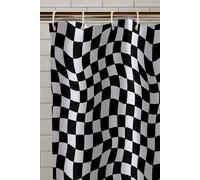 Catherine Lansfield 'Checkerboard' Shower Curtain Panel in Black | Size: 180 cm width x 180 cm drop Catherine Lansfield Black 180 cm width x 180 cm drop