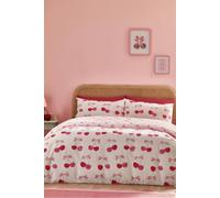 Catherine Lansfield 'cherries And Bows' Reversible Duvet Cover Set In Pink Pink Double