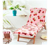 Catherine Lansfield Cherry Print Beach Towel - Pink