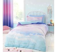 Catherine Lansfield Childrens Ombre Rainbow Clouds Single Duvet Set Pastel