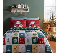 Catherine Lansfield Christmas Advent Calendar Reversible Duvet Set in Red, Size Single, Polyester/Cotton | Charlies