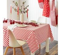 Christmas Candy Cane' Cotton 137x178cm Table Cloth Catherine Lansfield Red One Size