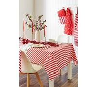 Christmas Candy Cane' Cotton 137x178cm Table Cloth Catherine Lansfield Red One Size