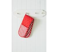 'Christmas Candy Cane' Cotton Kitchen Double Oven Glove Catherine Lansfield Red One Size