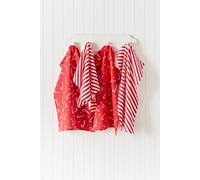 Catherine Lansfield 'christmas Candy Cane' Cotton Kitchen Tea Towel Pack Of 4 In Red Red 4 Pack