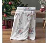 Catherine Lansfield Cosy Christmas Gnomes Throw in Pink, Polyester | Charlies