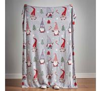 Catherine Lansfield Christmas Festive Gnomes Cosy Fleece Throw