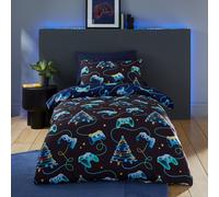 Catherine Lansfield Christmas Gamer So Soft Reversible Double Duvet Cover Set with Pillowcases Navy Blue