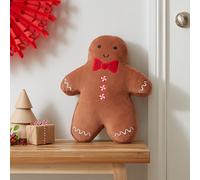 Catherine Lansfield Christmas Gingerbread 3D Shaped Cushion in Brown, Polyester | Charlies