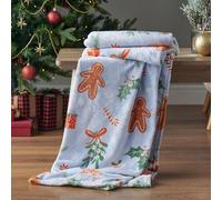 Catherine Lansfield Christmas Gingerbread Blanket/throw For Sofa Chair Bed Multicolour 130X170Cm