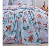 Catherine Lansfield Christmas Gingerbread Blanket/throw For Sofa Chair Bed Multicolour 130X170Cm