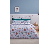 Catherine Lansfield Christmas Gingerbread Soft Microfibre Reversible King Duvet Cover Set with Pillowcases Blue