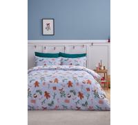 Catherine Lansfield Christmas Gingerbread Soft Microfibre Reversible Single Duvet Cover Set with Pillowcase Blue