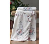 Catherine Lansfield Christmas Festive Gnomes Cosy Fleece, 130x170 cm, Blanket Throw, Pink