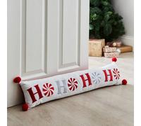Catherine Lansfield Christmas Ho Ho Ho 30X60 Cm Door Draught Excluder White / Red
