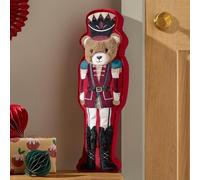 Catherine Lansfield Christmas Nutcracker Bear 3D Shaped Cushion Red