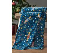 Catherine Lansfield Christmas Nutcracker Blanket Throw in Green, Polyester | Charlies