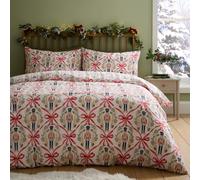 Catherine Lansfield Christmas Nutcracker Bows Super King Duvet Set Natural