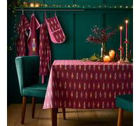 Catherine Lansfield Christmas Nutcracker Cotton 137X229Cm Table Cloth Plum