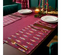 Catherine Lansfield Christmas Nutcracker Cotton 30X46Cm Dining Placemat 4 Pack Plum