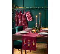 Catherine Lansfield Christmas Nutcracker Cotton 32X220Cm Dining Table Runner Plum