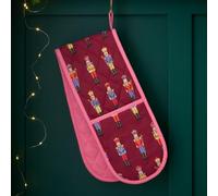 Catherine Lansfield Christmas Nutcracker Kitchen Double Oven Glove Plum