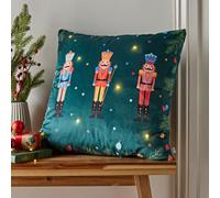 Catherine Lansfield Christmas Nutcracker Soft Touch Light Up 45X45Cm Cushion Green